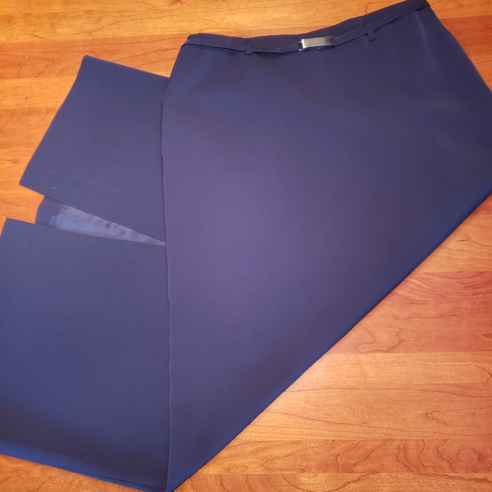 Banana Republic Pencil Midi Skirt with Self Belt, Navy, size L